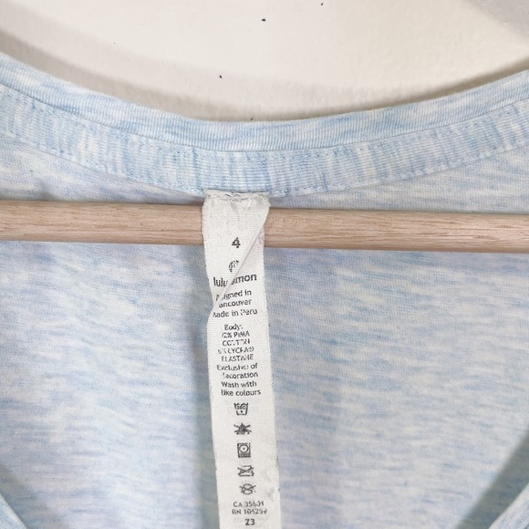 Lululemon Love Tee Short Sleeve Heathered Blue Linen - Picture 9 of 13